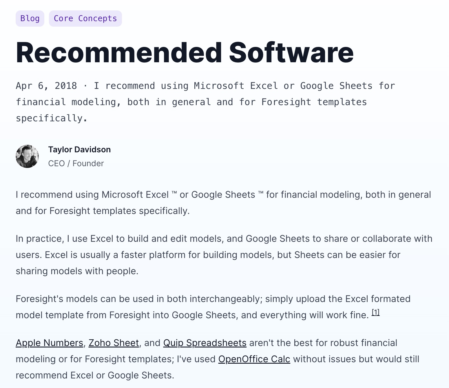 Recommended Software