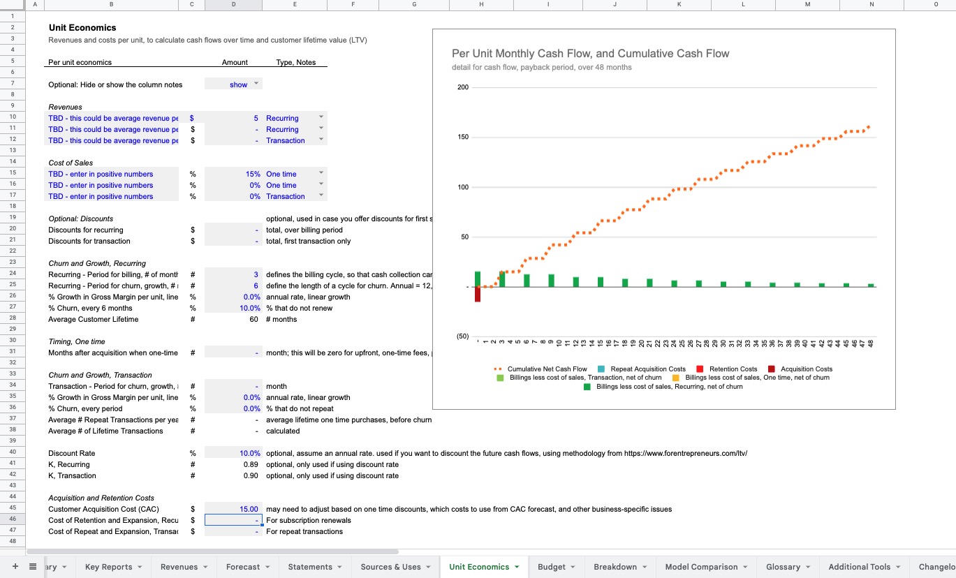 Starter Financial Model Screenshot
