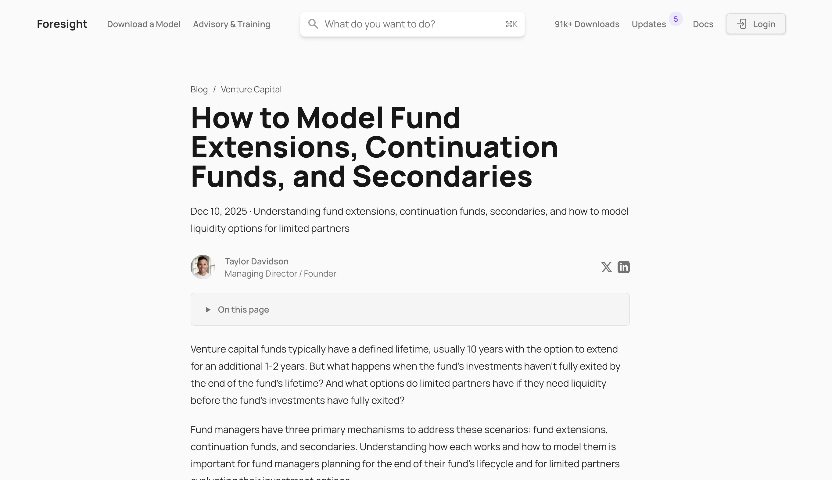 How to Model Fund Extensions, Continuation Funds, and Secondaries