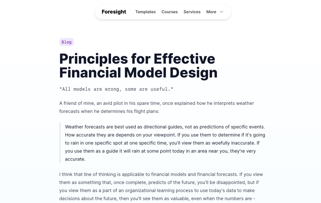Principles for Effective Financial Model Design