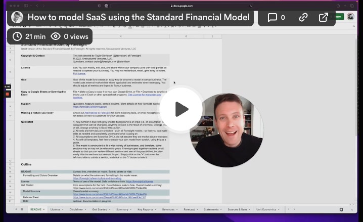 How to Model SaaS using the Standard Financial Model