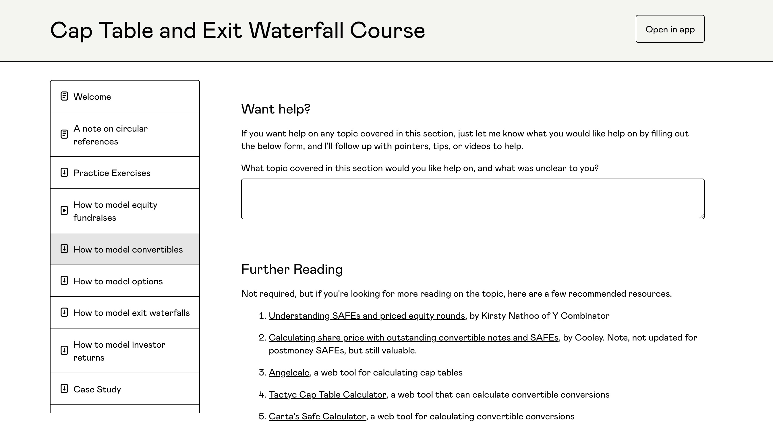 Cap Table And Exit Waterfall Course Screenshot