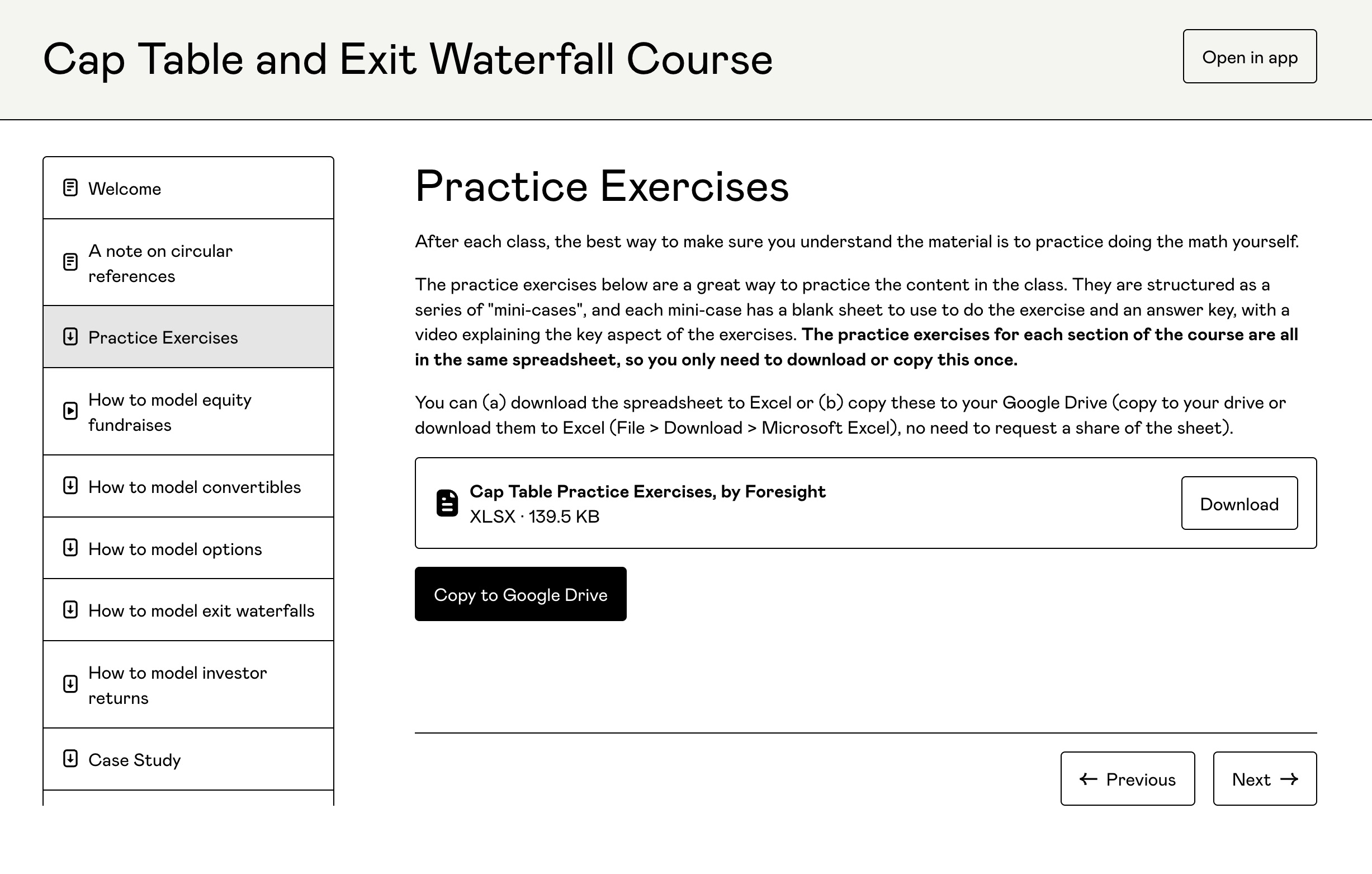 Cap Table And Exit Waterfall Course Screenshot