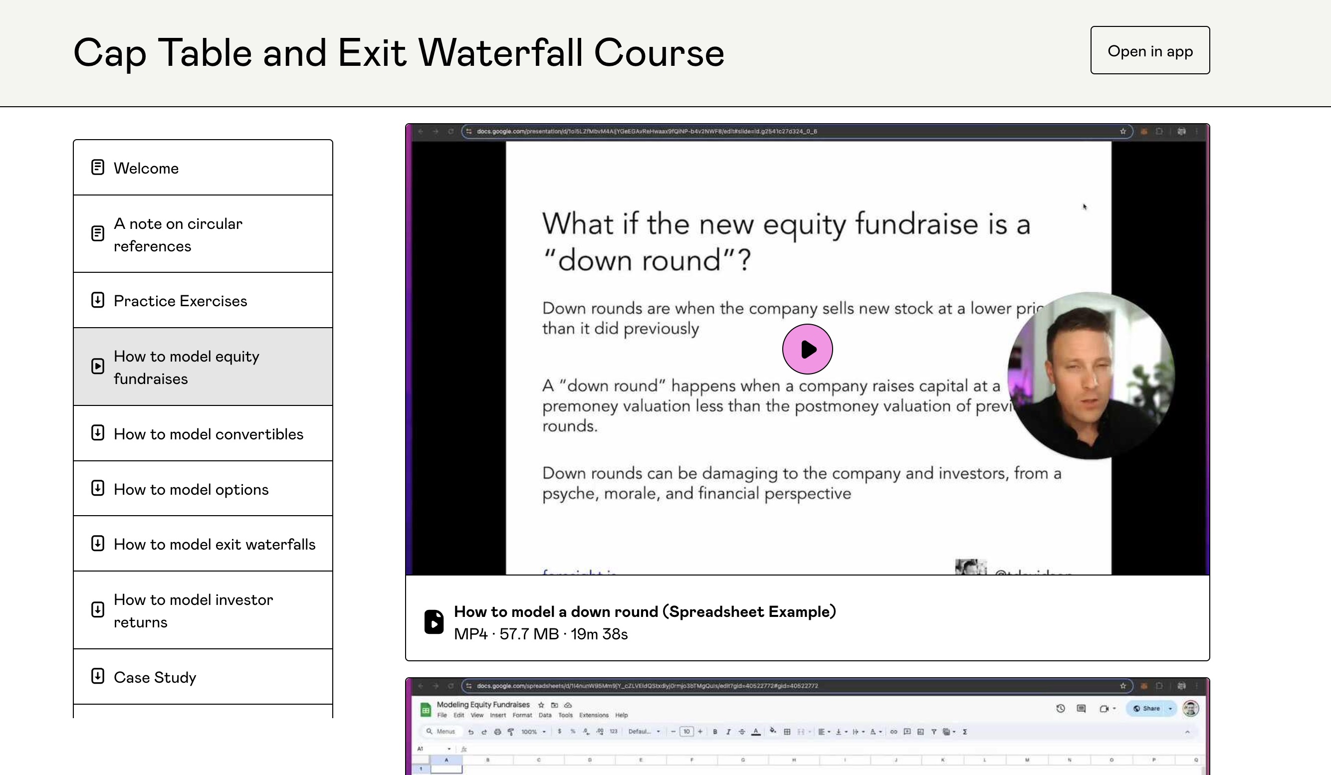 Cap Table And Exit Waterfall Course Screenshot