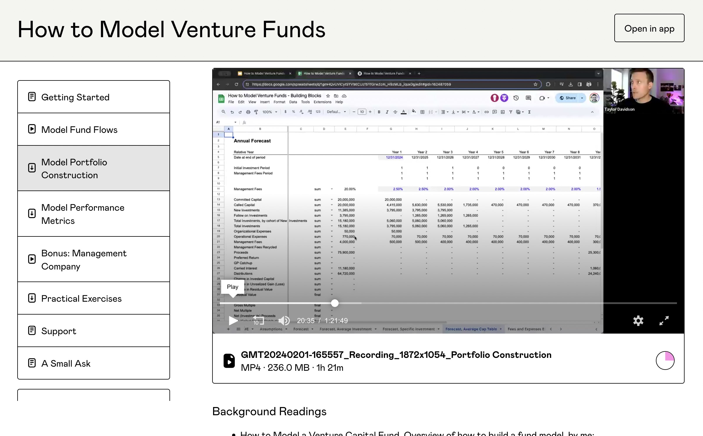 How To Model Venture Funds Screenshot