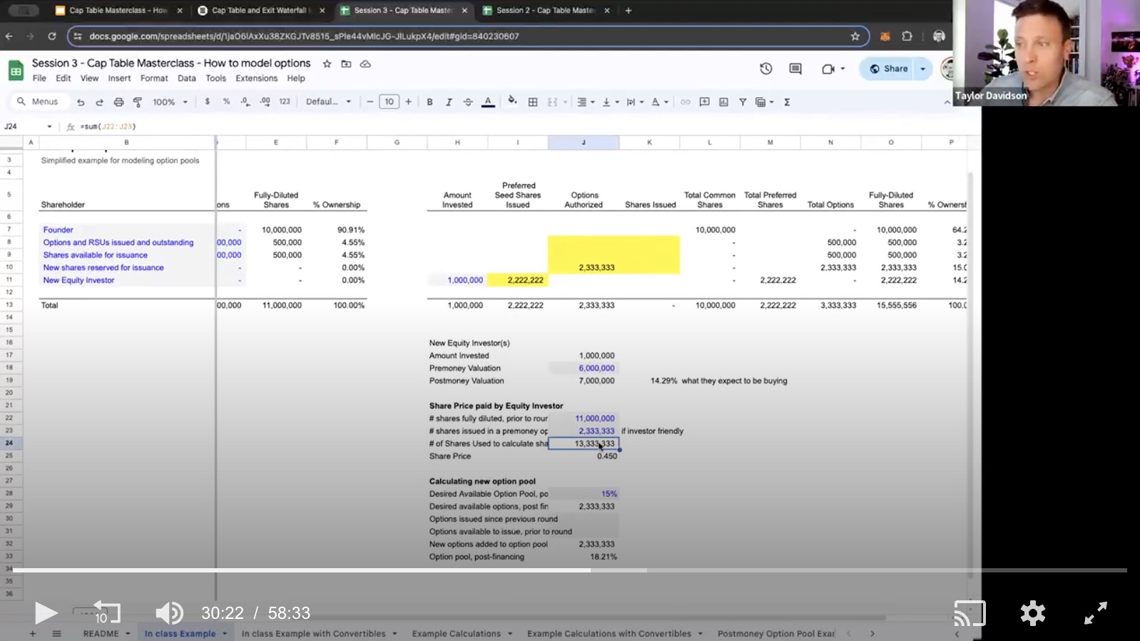 Cap Table And Exit Waterfall Masterclass Screenshot