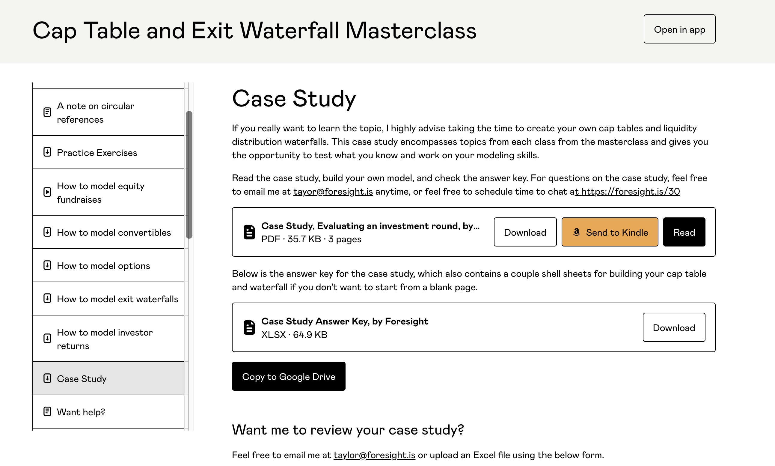 Cap Table And Exit Waterfall Masterclass Screenshot